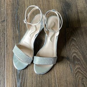 Silver wedge sandal